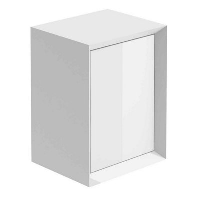 Plum&clay Luna White Wall Hung Square Bathroom Cabinet (W)300mm (H)400mm from B&Q