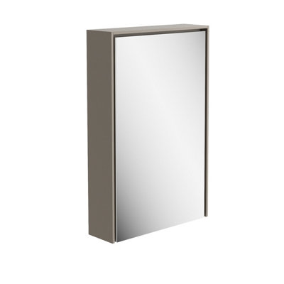 Plum&clay Norton Light Grey Single Bathroom Mirrored Led Wall Cabinet (W)450mm (H)700mm from B&Q