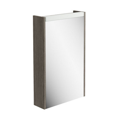 Plum&clay Borneo Dark Wood Single Bathroom Mirrored Led Wall Cabinet (W)450mm (H)730mm from B&Q