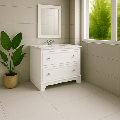 Plum&clay Beckett White Floor Standing Traditional Bathroom Vanity Unit & Basin (W)800mm (H)850mm from B&Q