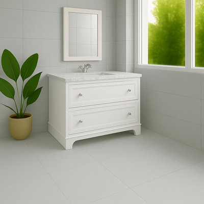 Plum&clay Beckett White Floor Standing Traditional Bathroom Vanity Unit & Basin (W)1000mm (H)850mm from B&Q