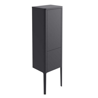 Plum&clay Sutton Blue Grey Floor Standing Tall Bathroom Storage Cabinet (H)1510mm (W)430mm from B&Q