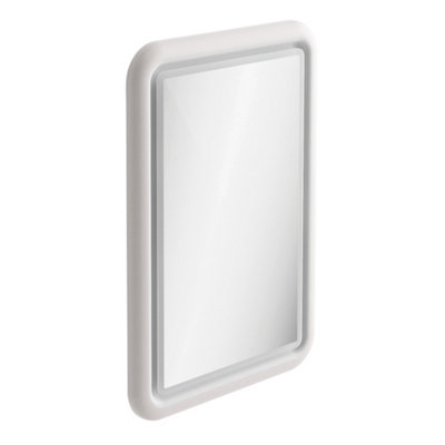Plum&clay Sutton White Border Led Illuminated Bathroom Mirror (W)550mm (H)800mm from B&Q