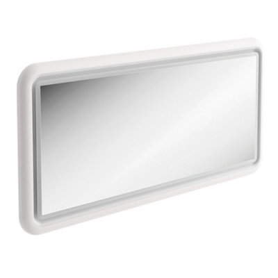 Plum&clay Sutton White Border Led Illuminated Bathroom Mirror (W)1180mm (H)650mm from B&Q