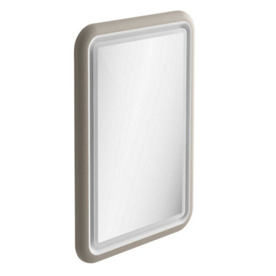 Plum&clay Sutton Grey Border Led Illuminated Bathroom Mirror (W)550mm (H)800mm from B&Q