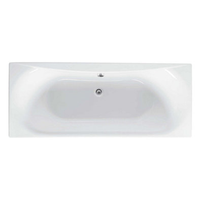 Plum&clay Talca White Super-Strong Acrylic Double Ended Straight Bath (L)1800mm (W)800mm from B&Q