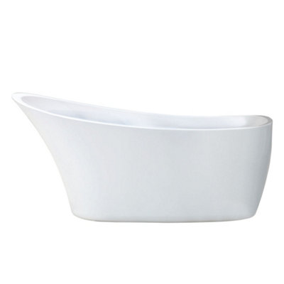 Plum&clay Seattle White Acrylic Freestanding Bath (L)1680mm (W)730mm from B&Q