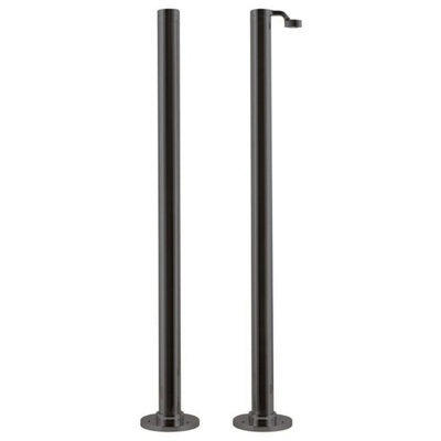 Plum&clay Matt Black Finish Freestanding Bath Stand Pipes from B&Q