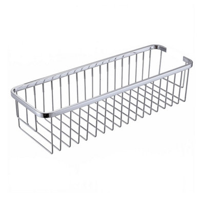 B&Q -  Solid Brass Large Rectangular Chrome Wire Shower Basket