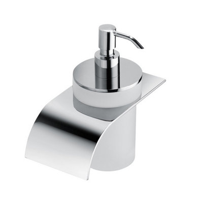 Plum&clay Jenna Wall Mounted Bathroom Soap Dispenser Chrome & Glass Bottle from B&Q