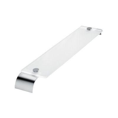 Plum&clay Jenna Bathroom Wall Mounted Chrome Glass Shelf (W)60Cm from B&Q