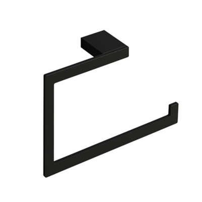 Plum&clay Havana Bathroom Wall Mounted Black Towel Ring from B&Q