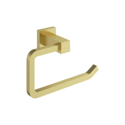 Plum&clay Tate Brushed Gold Toilet Roll Holder from B&Q