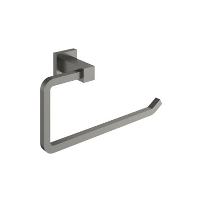 Plum&clay Tate Bathroom Wall Mounted Gun Grey Towel Ring from B&Q