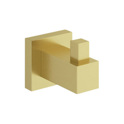 Plum&clay Tate Bathroom Wall Mounted Brushed Gold Single Robe Hook from B&Q