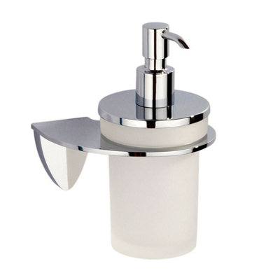 Plum&clay Melody Wall Mounted Bathroom Soap Dispenser Chrome & Glass Bottle from B&Q