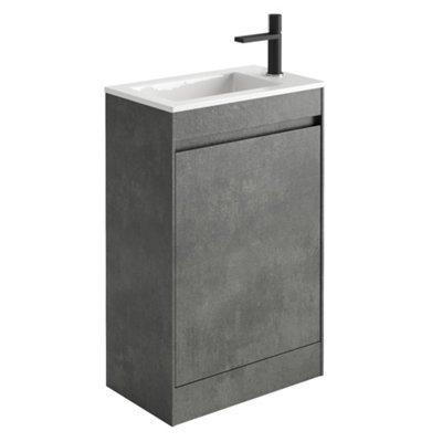 Plum&clay Rigel Concrete Floor Standing Cloakroom Vanity Unit With Resin Basin (W)55Cm (H)87Cm from B&Q