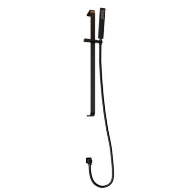 Plum&clay Alberto Modern Matt Black Shower Slider Rail Kit With Handset from B&Q