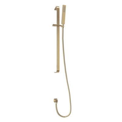Plum&clay Alberto Modern Brushed Gold Shower Slider Rail Kit With Handset from B&Q