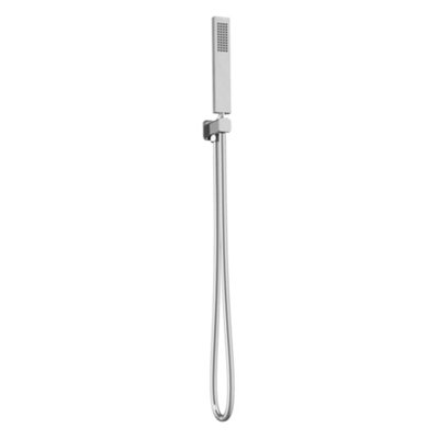 Plum&clay Alberto Chrome Square Single Function Shower Handset With Holder from B&Q