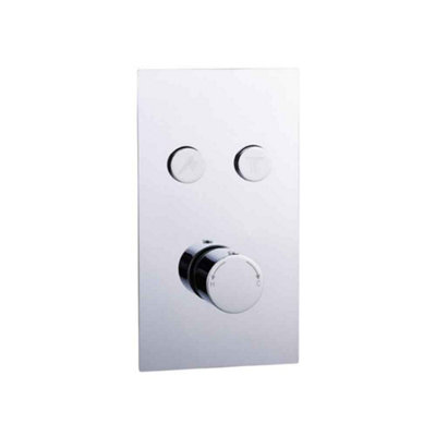 Plum&clay Cairns Chrome Round Touch Control Concealed Thermostatic Shower Valve Dual Outlet from B&Q