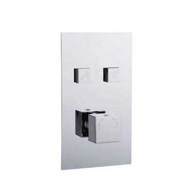 Plum&clay Cairns Chrome Square Touch Control Concealed Thermostatic Shower Valve Dual Outlet from B&Q