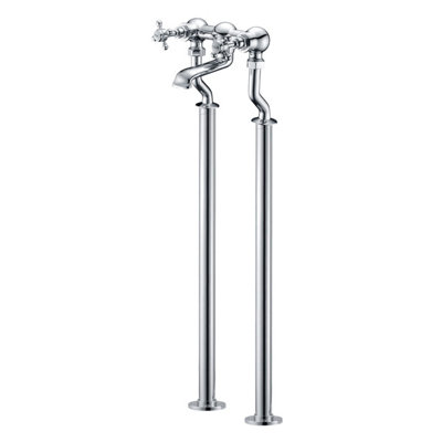 Plum&clay Georgina Traditional Floor Standing Chrome Bath Filler Tap from B&Q