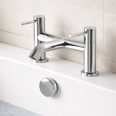 Plum&clay Emilia Polished Chrome Round Deck-Mounted Bath Filler Tap from B&Q