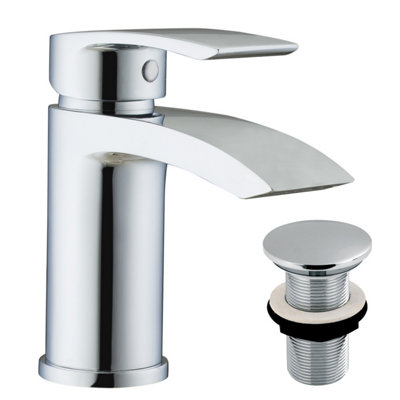 Plum&clay Tyrell Polished Chrome Deck-Mounted Basin Mono Mixer Tap With Waste from B&Q
