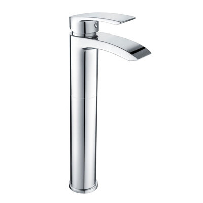 Plum&clay Tyrell Polished Chrome Deck-Mounted Tall Basin Mono Mixer Tap from B&Q