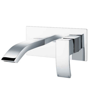 Plum&clay Tyrell Polished Chrome Wall-Mounted Basin Mixer Tap from B&Q