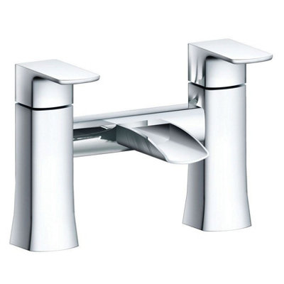B&Q -  Ontario Polished Chrome Deck-Mounted Waterfall Bath Filler Tap