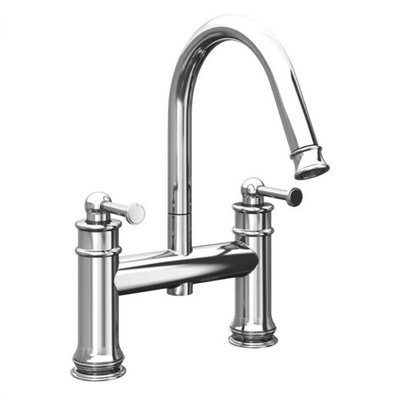 Plum&clay Florence Traditional Chrome Deck-Mounted Bath Filler Tap from B&Q