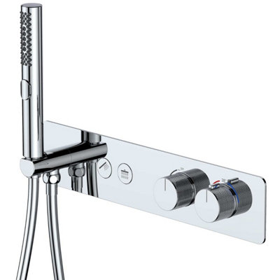 Plum&clay Carmelo Concealed Thermostatic Valve With Dual Outlet & Shower Handset from B&Q