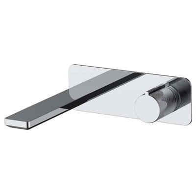 Plum&clay Carmelo Polished Chrome Wall-Mounted Basin Mono Mixer Tap from B&Q