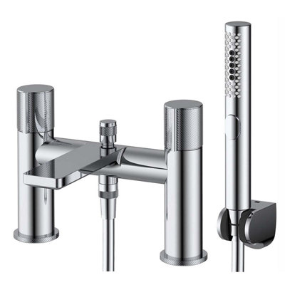 Plum&clay Carmelo Polished Chrome Deck-Mounted Bath Shower Mixer Tap With Handset from B&Q