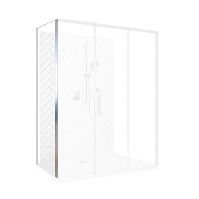 Plum&clay Studi Chrome Shower Side Panel (W)760mm from B&Q