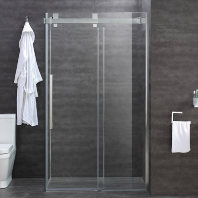 Plum&clay Solero Chrome Sliding Shower Door (W)1400mm from B&Q