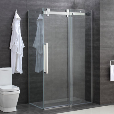 Plum&clay Solero Chrome Shower Side Panel (W)900mm from B&Q