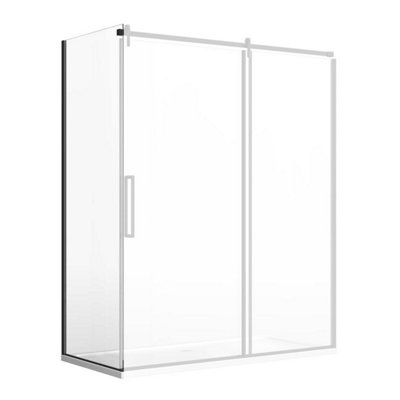 Plum&clay Jules Black Shower Enclosure Side Panel (W)700mm from B&Q