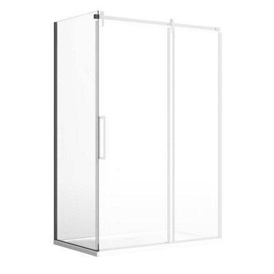 Plum&clay Jules Gun Grey Shower Enclosure Side Panel (W)900mm from B&Q
