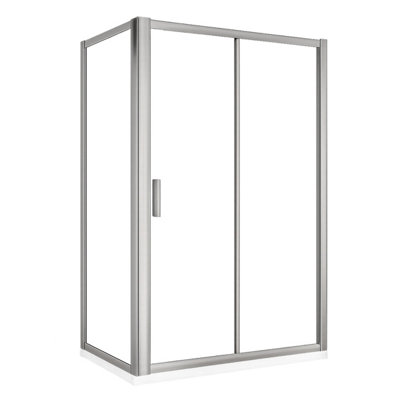 Plum&clay Memphis Chrome Sliding Shower Door (W)1400mm from B&Q