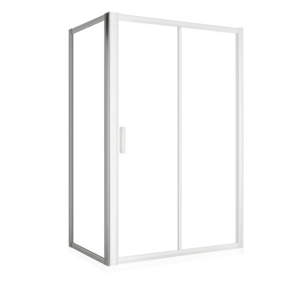 Plum&clay Memphis Chrome Shower Side Panel (W)800mm from B&Q