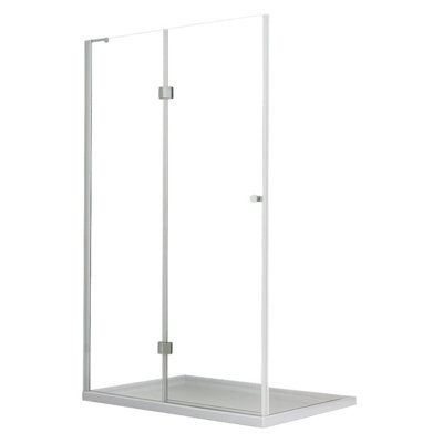 Plum&clay Gela Chrome Hinged Shower Door (W)900mm from B&Q