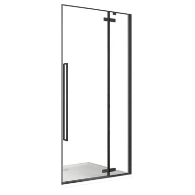 Plum&clay Tulla Black Hinged Shower Door (W)800mm from B&Q