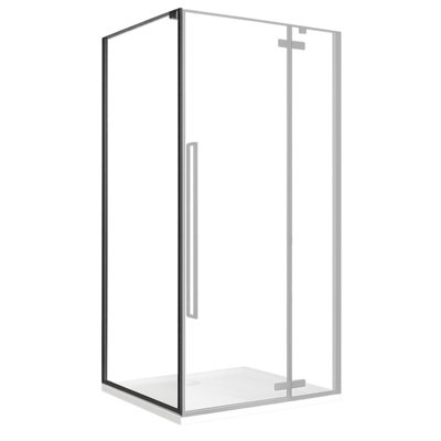 Plum&clay Tulla Black Shower Side Panel (W)800mm from B&Q