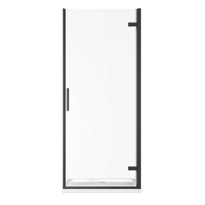 Plum&clay Lola Black Hinged Shower Door (W)900mm from B&Q