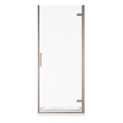 Plum&clay Lola Gun Grey Hinged Shower Door (W)900mm from B&Q