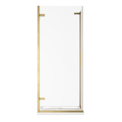 Plum&clay Lola Brushed Gold Shower Enclosure Side Panel (W)900mm from B&Q