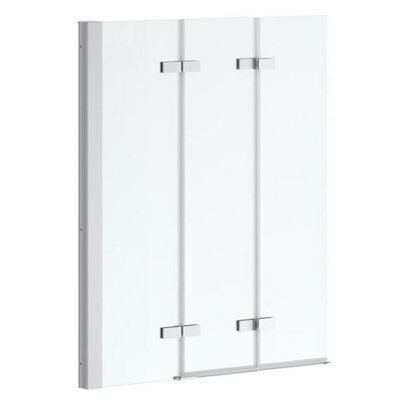 Plum&clay Gela Chrome Triple Frameless Bath Screen (W)1200mm (H)1400mm from B&Q